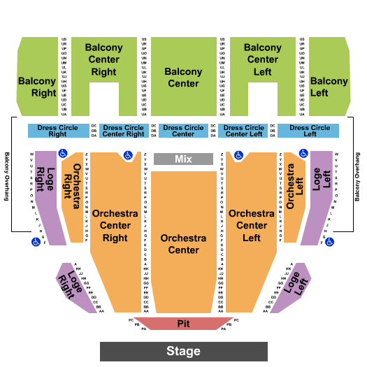 Proctors Theatre Phantom of the Opera Seating Chart